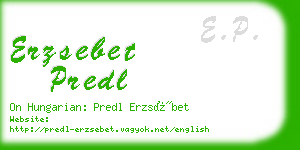 erzsebet predl business card